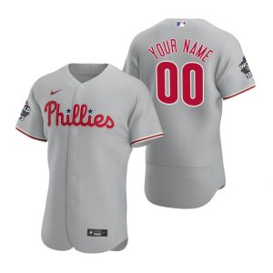 Philadelphia Phillies Custom Gray 2022 World Series Jersey