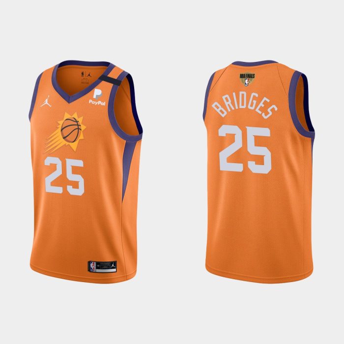 Phoenix Suns 2021 NBA Finals #25 Mikal Bridges Orange Swingman Jersey Statement