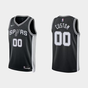 San Antonio Spurs #00 Custom Icon Edition Black 2022-23 Jersey