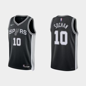 San Antonio Spurs #10 Jeremy Sochan Icon Edition Black 2022-23 Jersey
