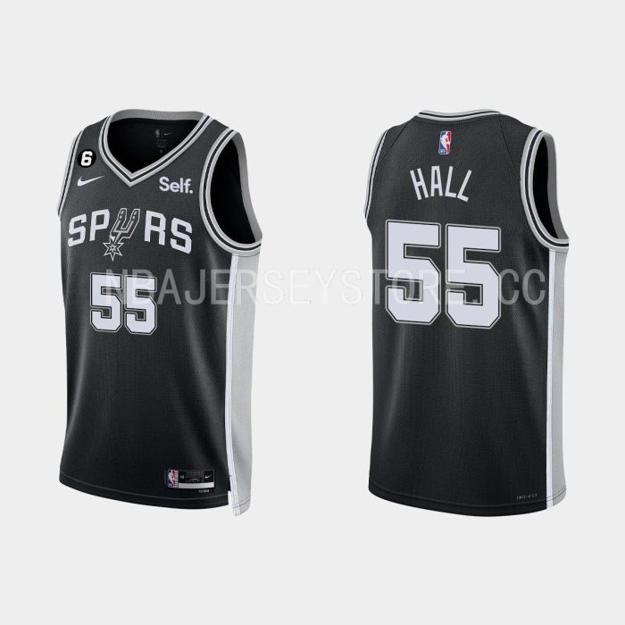 San Antonio Spurs #30 Jordan Hall Icon Edition Black 2022-23 Jersey