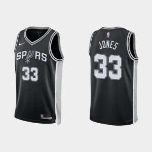 San Antonio Spurs #33 Tre Jones Icon Edition Black 2022-23 Jersey