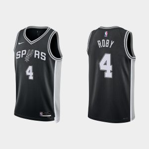 San Antonio Spurs #4 Isaiah Roby Icon Edition Black 2022-23 Jersey