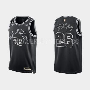 San Antonio Spurs Dominick Barlow #26 2022-23 Classic Edition Black Jersey