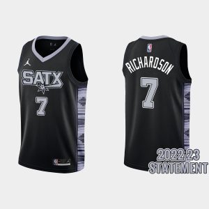San Antonio Spurs Josh Richardson #7 Black 2022-23 Statement Edition Jersey