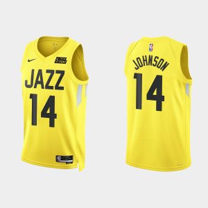 Utah Jazz #14 Stanley Johnson Icon Edition Yellow 2022-23 Jersey
