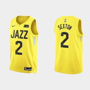 Utah Jazz #2 Collin Sexton Icon Edition Yellow 2022-23 Jersey