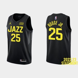 Utah Jazz Danuel House Jr. #25 Black 2022-23 Statement Edition Jersey