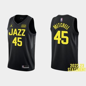 Utah Jazz Donovan Mitchell #45 Black 2022-23 Statement Edition Jersey
