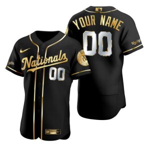 Washington Nationals Custom Black Gold Edition Jersey