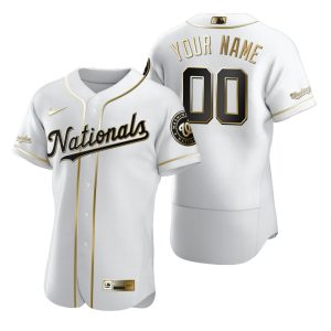 Washington Nationals Custom White Golden Edition Jersey