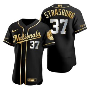 Washington Nationals Stephen Strasburg Black Gold Edition Jersey
