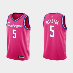 Washington Wizards #5 Cassius Winston 2022-23 Cherry Blossom City Pink Jersey