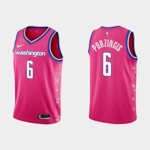Washington Wizards #6 Kristaps Porzingis 2022-23 Cherry Blossom City Pink Jersey