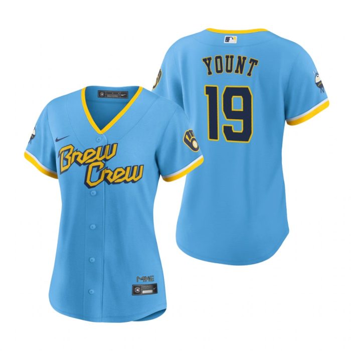 Women Milwaukee Brewers Robin Yount Powder Blue 2022 City Connect Replica Jersey