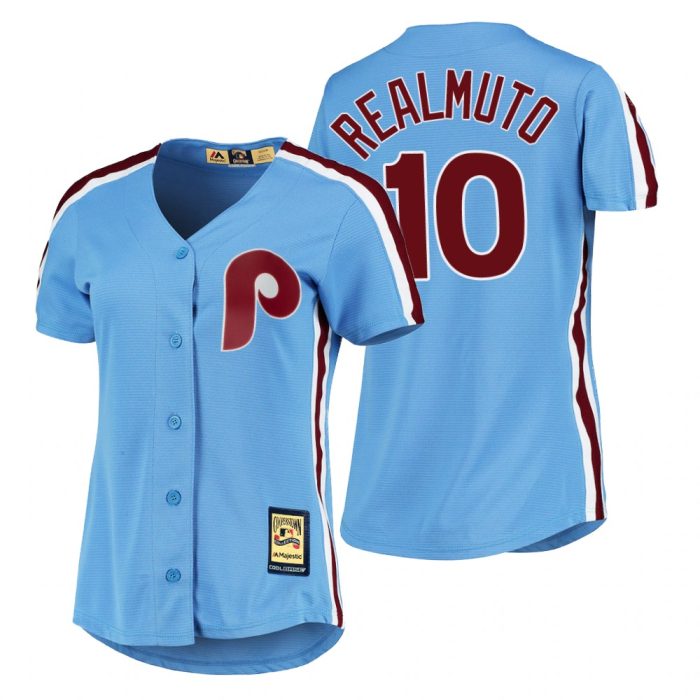 Women Philadelphia Phillies J.T. Realmuto Light Blue Cooperstown Collection Road Jersey