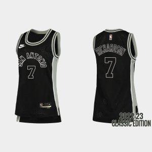 Women San Antonio Spurs Josh Richardson #7 2022-23 Classic Edition Black Jersey