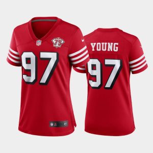 Women San Francisco 49ers Bryant Young 75th Anniversary Jersey - Scarlet
