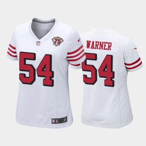 Women San Francisco 49ers Fred Warner 75th Anniversary Alternate Game Jersey - White
