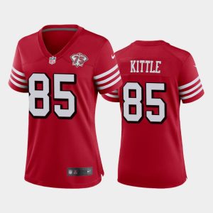 Women San Francisco 49ers George Kittle 75th Anniversary Alternate Game Jersey - Scarlet