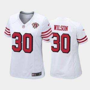 Women San Francisco 49ers Jeff Wilson 75th Anniversary Jersey - White