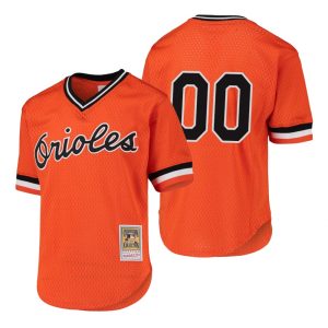 Youth Custom Baltimore Orioles Orange Cooperstown Collection Mesh Batting Practice Jersey