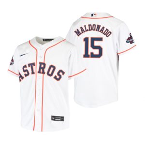 Youth Houston Astros Martin Maldonado White 2022 World Series Champions Replica Jersey