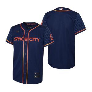 Youth Houston Astros Navy 2022 City Connect Replica Jersey
