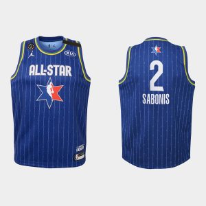 Youth Indiana Pacers Blue #2 Domantas Sabonis 2020 NBA All-Star Game Team LeBron Reserves Jersey