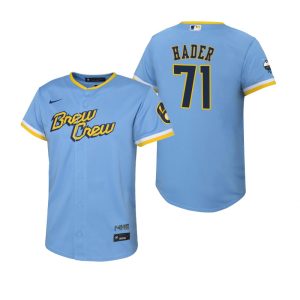 Youth Milwaukee Brewers Josh Hader Powder Blue 2022 City Connect Replica Jersey