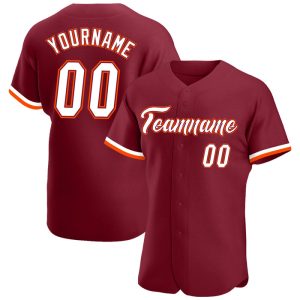 Custom Crimson White-Orange Personalized Baseball Jersey