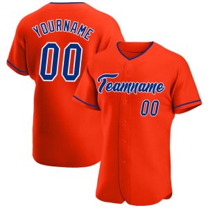 Custom Orange Royal-White Personalized Baseball Jersey