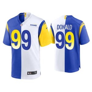 Aaron Donald Los Angeles Rams Royal White 2021 Split Game Jersey