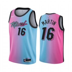 Caleb Martin Miami Heat 2021-22 City Edition Blue Pink #16 Jersey
