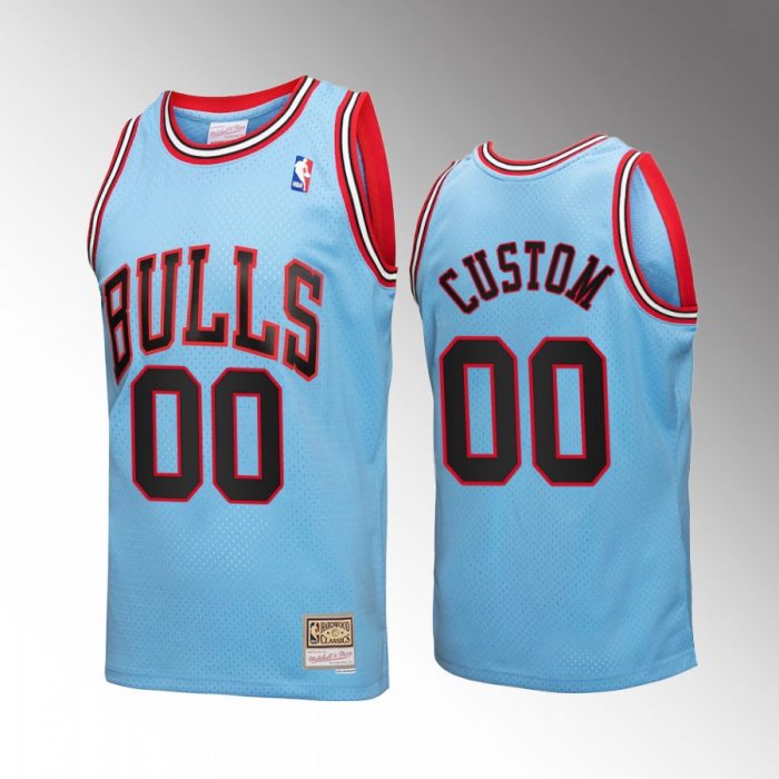 Custom #00 Chicago Bulls Reload 3.0 Blue Hardwood Classics Jersey