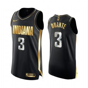Indiana Pacers Chris Duarte Black Golden Edition Jerry West Award 2021 Jersey