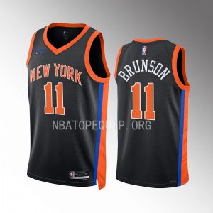 Jalen Brunson 2022-23 New York Knicks Black #11 City Edition Jersey Swingman