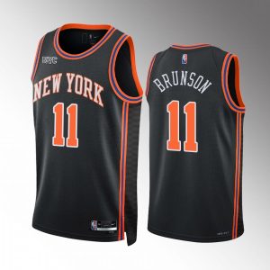 Jalen Brunson New York Knicks Black City Edition #11 Jersey 2022 Trade