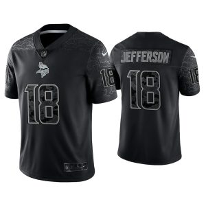 Justin Jefferson Minnesota Vikings Black Reflective Limited Jersey