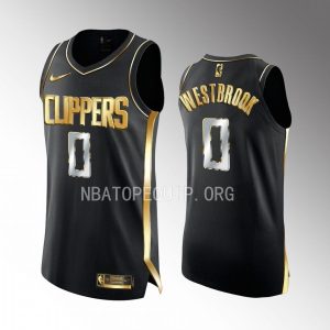 LA Clippers Russell Westbrook Black Jersey Golden Edition #0