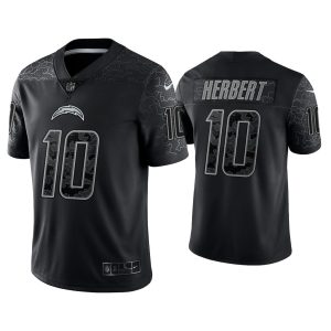 Los Angeles Chargers Justin Herbert Reflective Limited Black Jersey