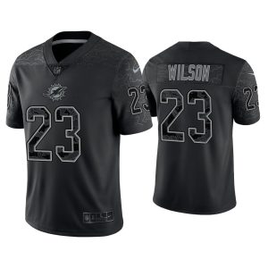 Miami Dolphins Jeff Wilson Reflective Limited Black Jersey