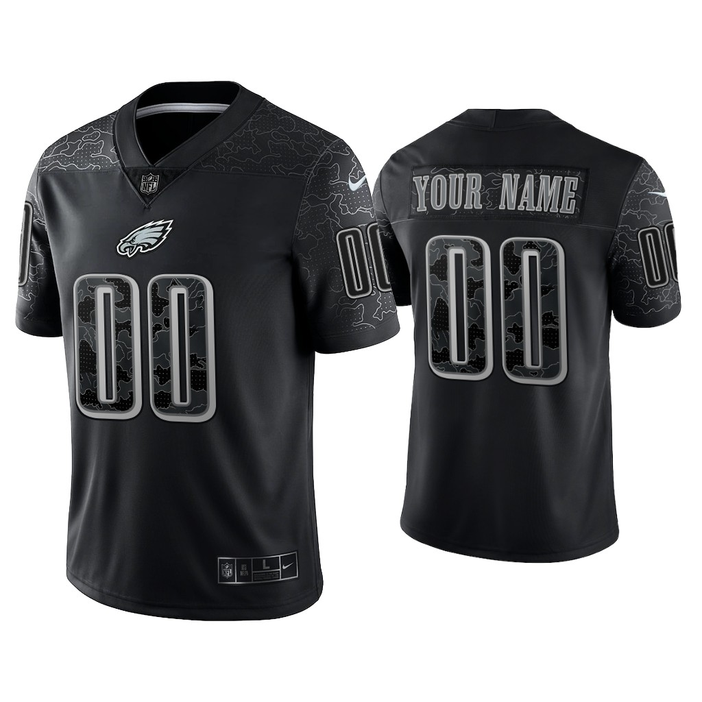 Philadelphia Eagles Custom Reflective Limited Black Jersey – Let the ...