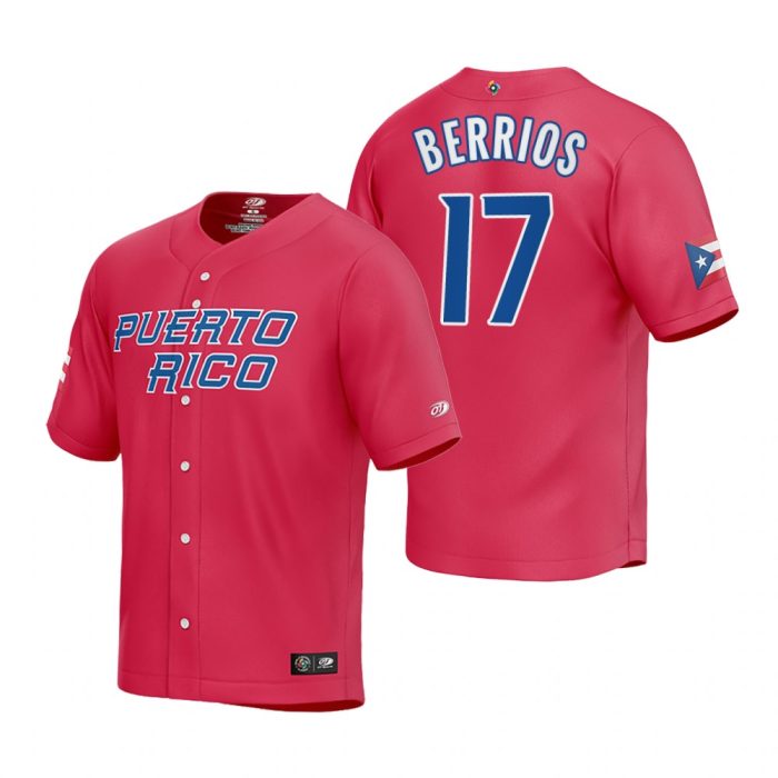 Puerto Rico Baseball Jose Berrios Red 2023 World Baseball Classic Jersey