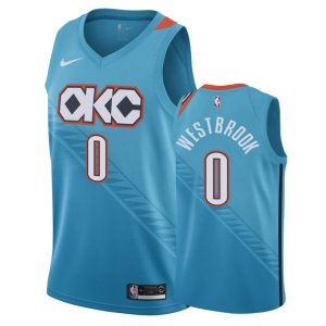 Thunder Male Russell Westbrook #0 2018-19 City Turquoise Jersey
