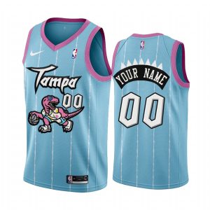 Toronto Raptors Custom #00 Pink Blue 2021 Tampa City Jersey