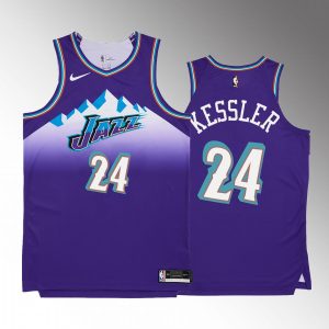 Walker Kessler 2022-23 Utah Jazz Purple #24 Hardwood Classics Jersey Remix