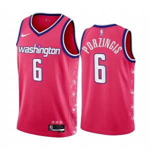 Washington Wizards Kristaps Porzingis Cherry Blossom City 2022 Pink Jersey #6 Limited Edition