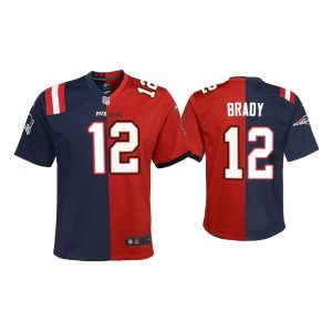 Youth Tom Brady Tampa Bay Buccaneers Navy Red Split Game Jersey