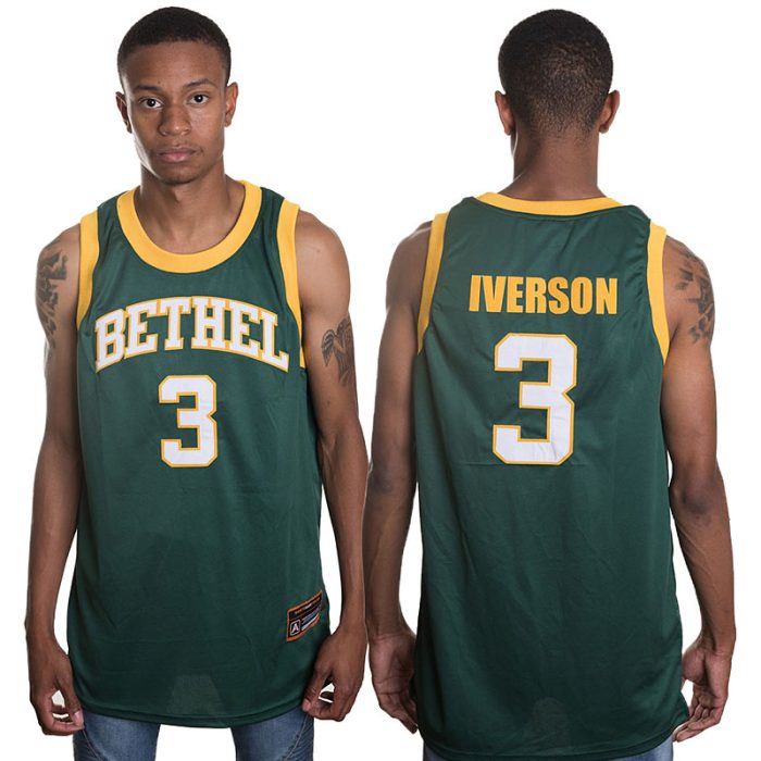 Allen Iverson Bethel High School #3 Green Basketball Jersey